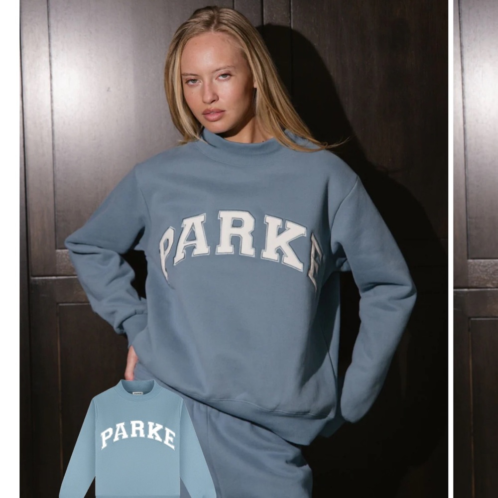 PARKE Varsity Mockneck Glacier + White
